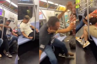 VIDEO: La brutal golpíza que recibió un venezolano en el Metro de Nueva York porque se quedó dormido en el hombro de otro sujeto