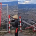 Un joven se decidió participar en un juego extremo y lo grabaron, justo, cuando se fue por un barranco. El video rápidamente se hizo viral