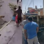 En México, un grupo de jóvenes estaban en una acera y fueron atacados salvajemente por jauría de perros callejeros.