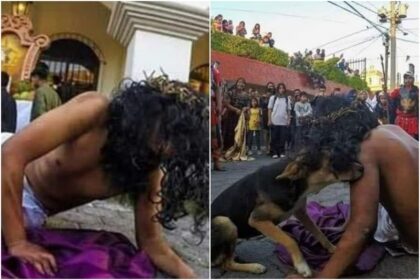 Un perro callejero se ha hecho viral, en las redes sociales, por “consolar” al actor que interpretó a Jesús durante un viacrucis en Guatemala