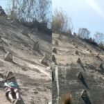 EN VIDEO: Rescatan a niño atrapado en un muro de contención, supuestamente habría caído de una de las casas de Roca Tarpeya