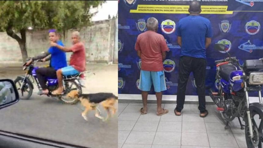 VIDEO: Dos detenidos por maltrato animal, amarraron un perro a una moto para que este los persiguiera